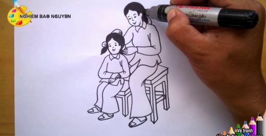 Vẽ tranh Bé và mẹ/How to draw Baby and mother