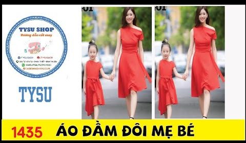 Cắt may TysuShop số 1435: Áo Đầm Đôi Mẹ Và Bé #catmay