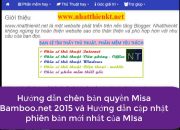 Hướng dẫn chèn bản quyền Misa Bamboo net 2015 và Hướng dẫn cập nhật phiên bản mới nhất của MIsa