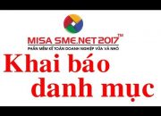 Hướng dẫn khai báo danh mục trên MISASME.NET 2017