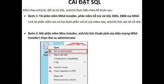 [MISA SME] Hướng dẫn cài SQL