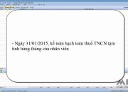 Cách hạch toán Thuế thu nhập cá nhân trên Misa 2015