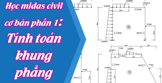 |Học midas civil cơ bản| Phân tích tính toán khung phẳng bài 1A  – Ths Nguyễn Văn Vĩnh