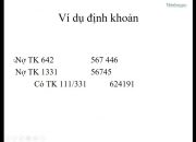 Hướng dẫn định khoản kế toán