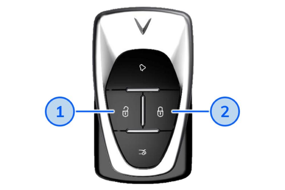 Điều khiển cửa sổ điện trên ô tô điện vf e34 bằng chìa khóa